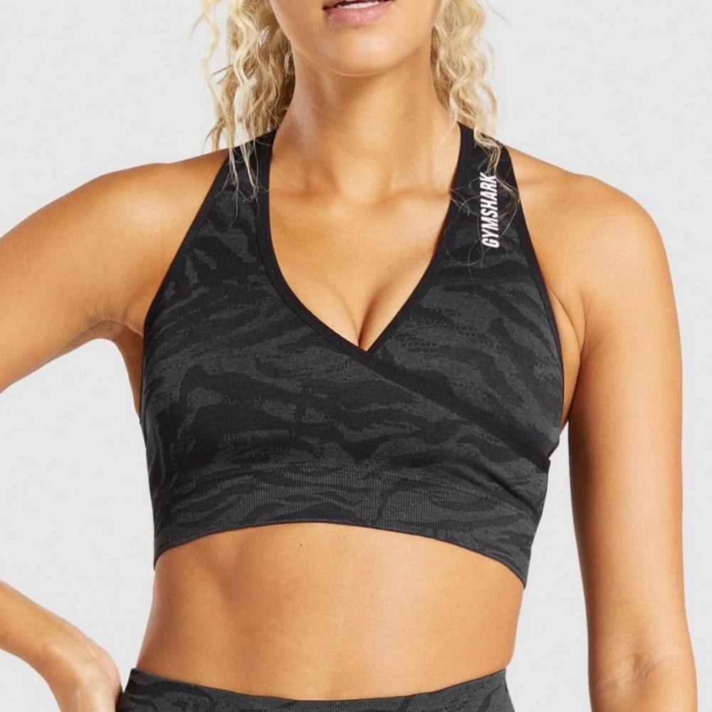 Gymshark Adapt Animal Seamless Sports Bra - XL - Black